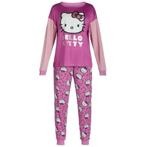 Hello Kitty Sanrio Women's Plus 18/20 Pajama Set Long Sleeve Top Pants PINK